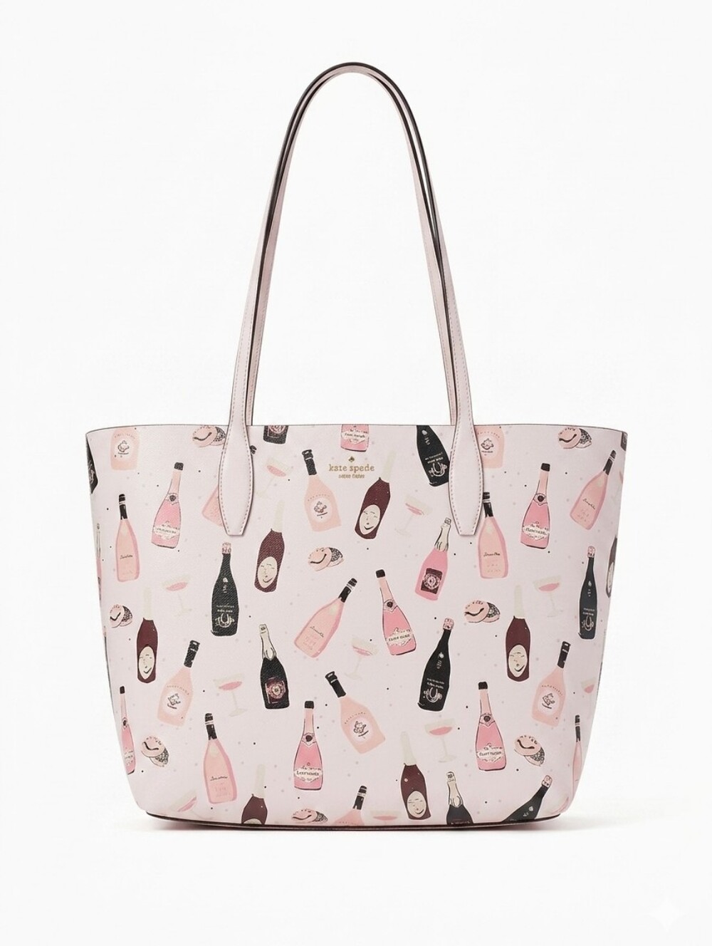 kate spade Pink Champagne Bottle Print Tote